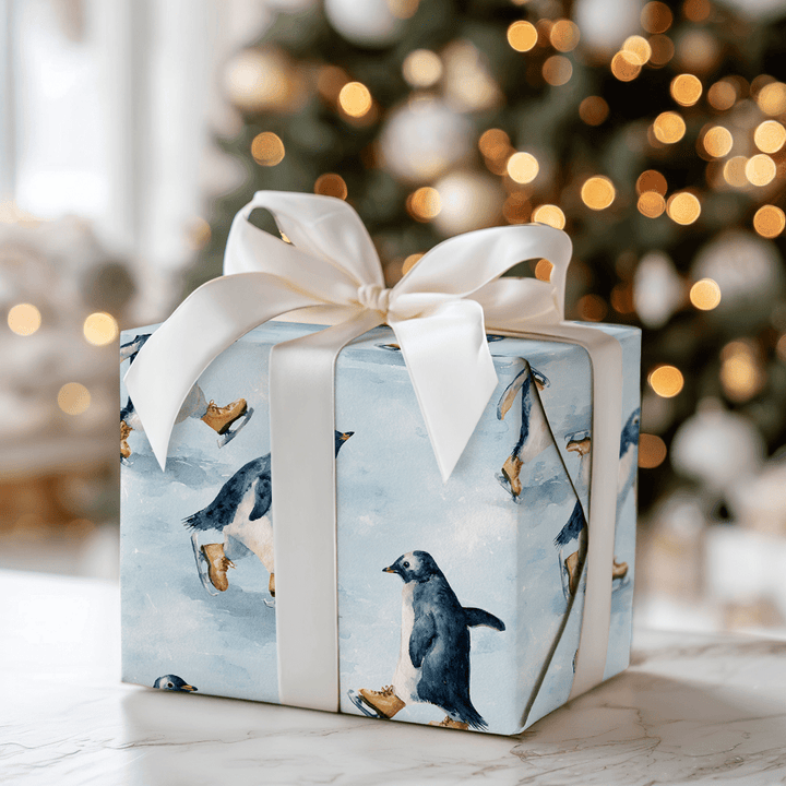 Penguin Pirouette - Wrapping Paper - Aspen & Arlo