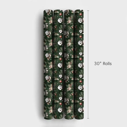 Holly Jolly Panda - Wrapping Paper - Aspen & Arlo