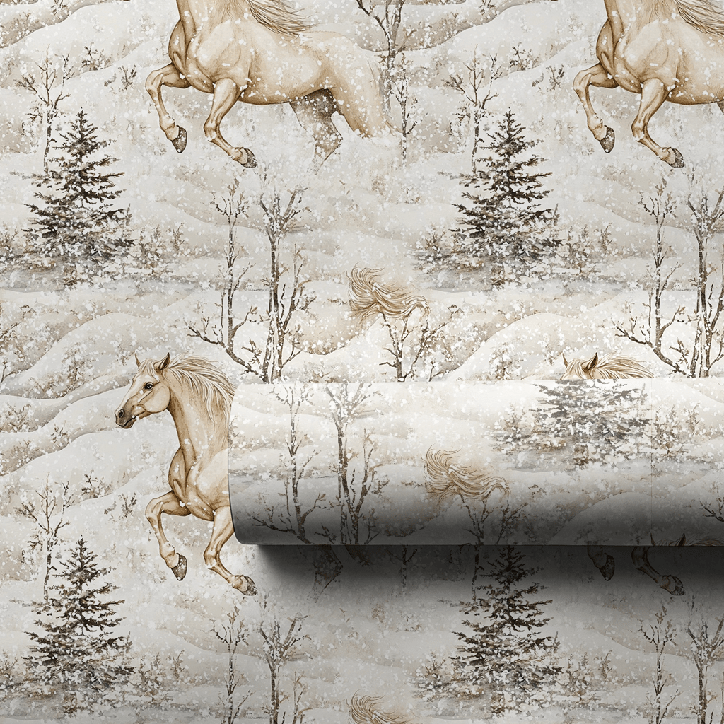 Snowy Gallop - Wrapping Paper - Aspen & Arlo