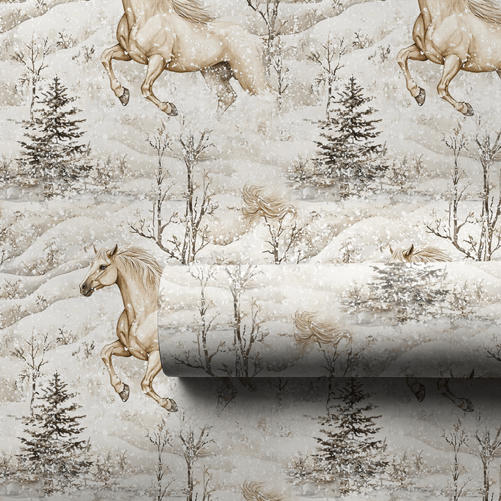 Snowy Gallop - Wrapping Paper - Aspen & Arlo