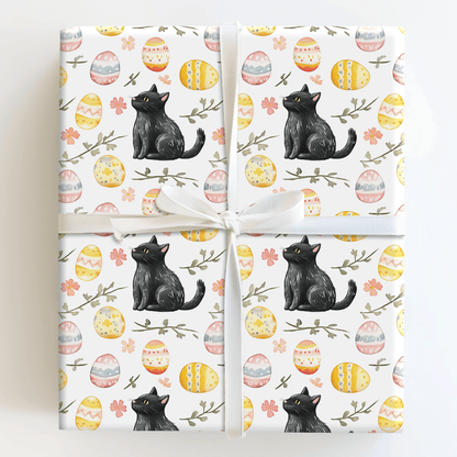 Easter Eggs with the Black Cat - Wrapping Paper - Aspen & Arlo