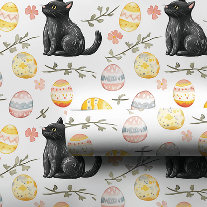 Easter Eggs with the Black Cat - Wrapping Paper - Aspen & Arlo