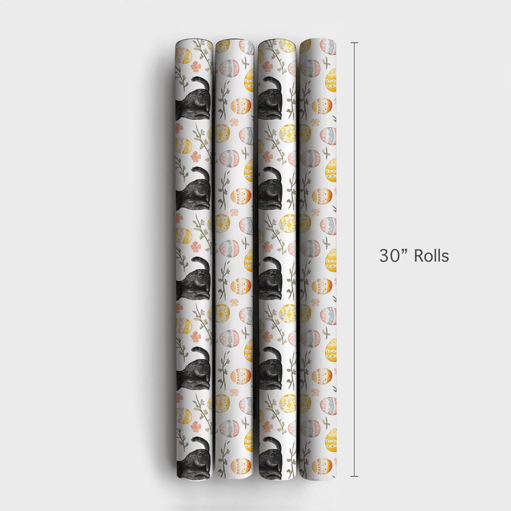 Easter Eggs with the Black Cat - Wrapping Paper - Aspen & Arlo