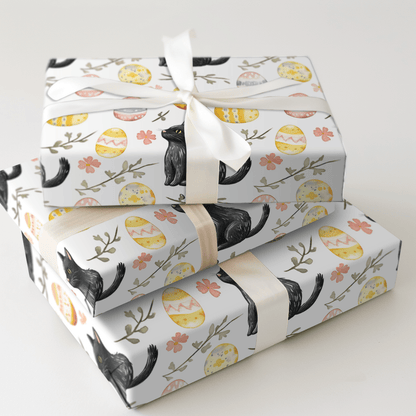 Easter Eggs with the Black Cat - Wrapping Paper - Aspen & Arlo