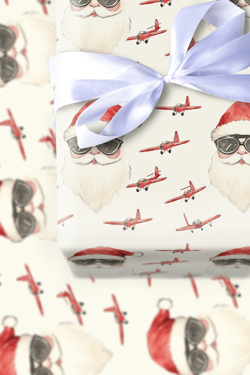 Flying Claus - Wrapping Paper - Aspen & Arlo
