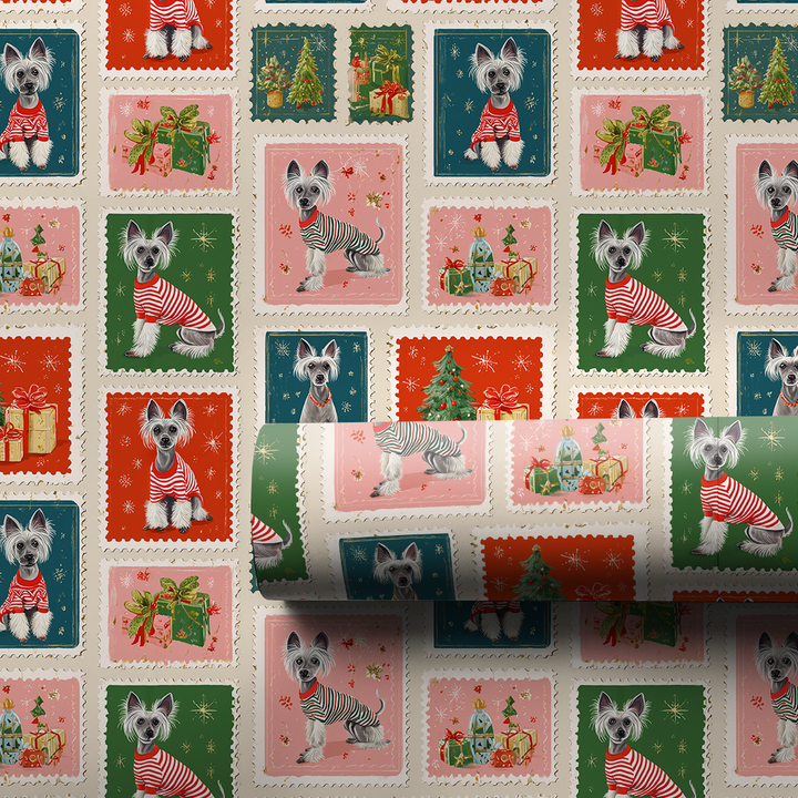 Chinese Crested Christmas Stamps