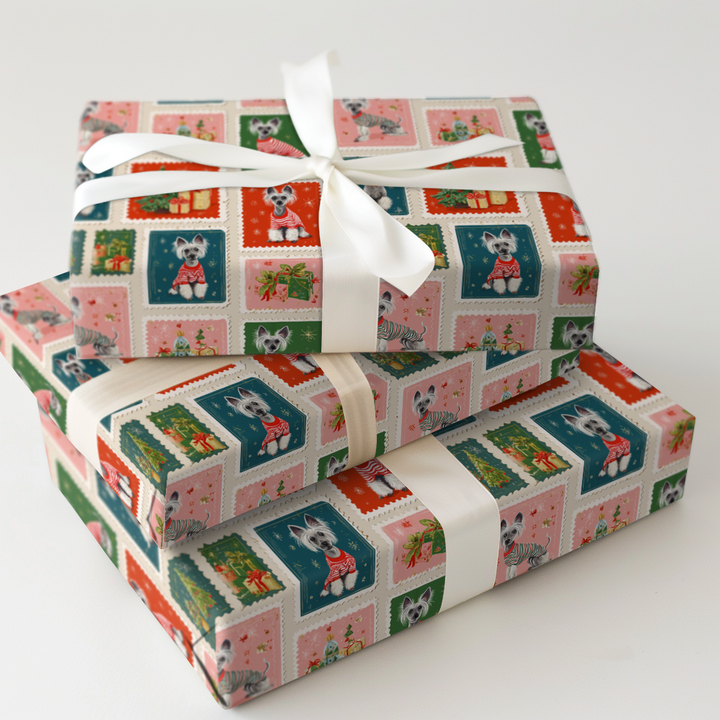 Chinese Crested Christmas Stamps