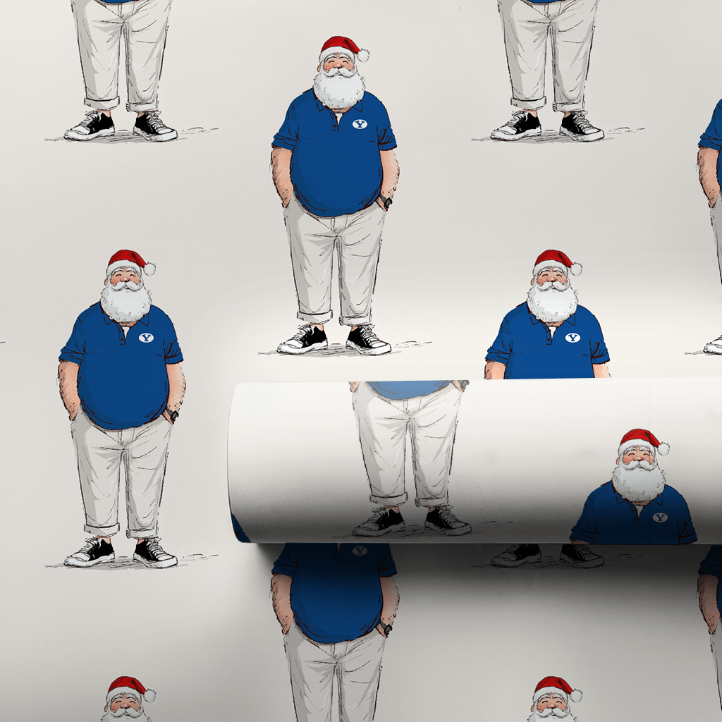 BYU Santa Polo - Wrapping Paper - Aspen & Arlo