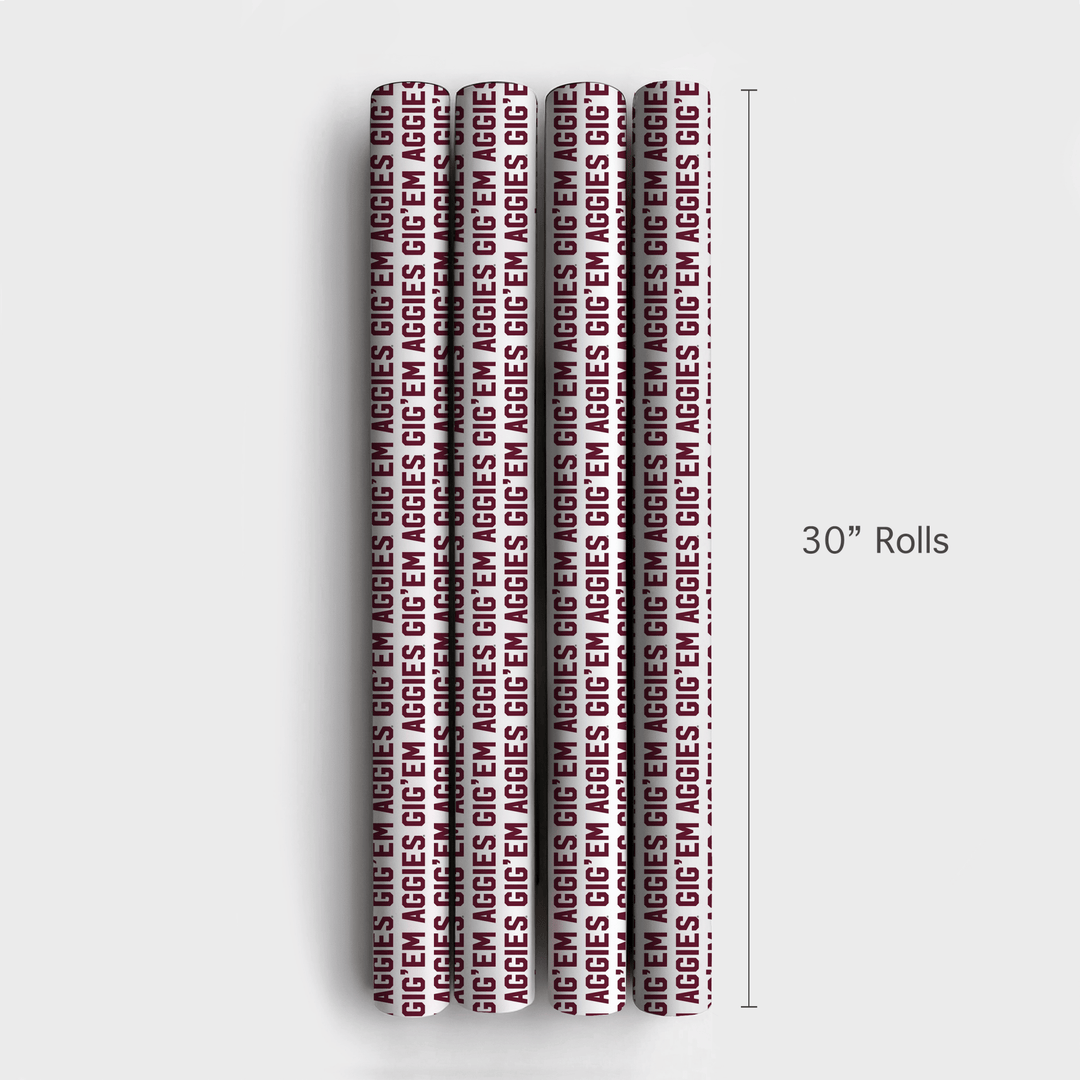 Gig Em - Wrapping Paper - Aspen & Arlo