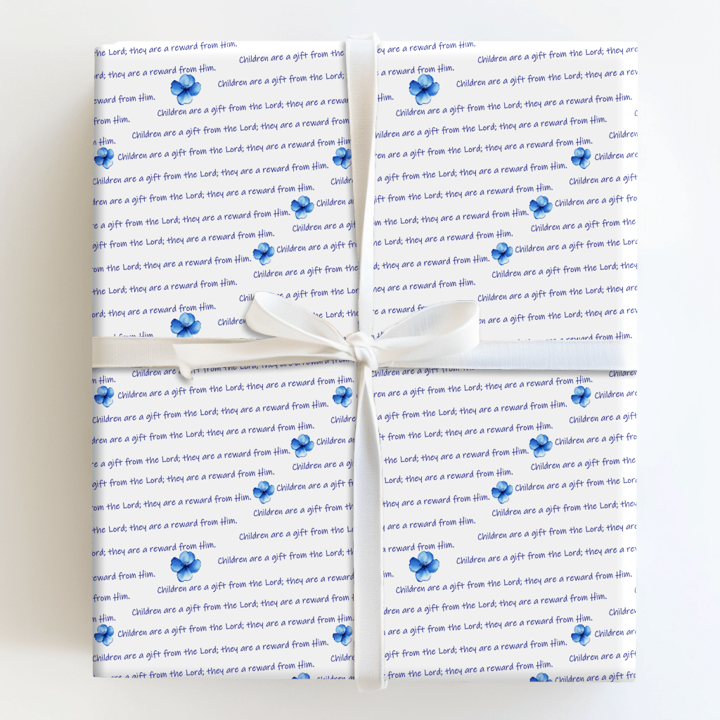 A Gift in Blue - Wrapping Paper - Aspen & Arlo