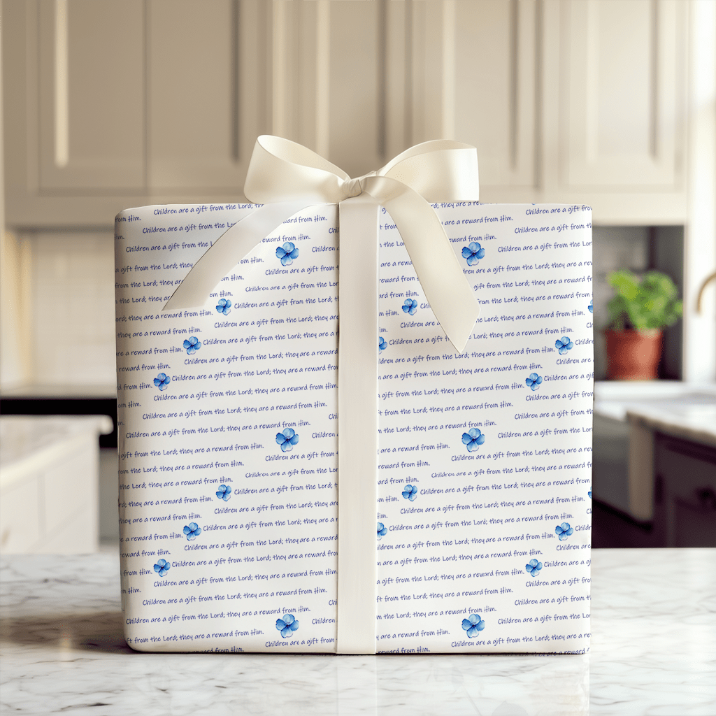 A Gift in Blue - Wrapping Paper - Aspen & Arlo