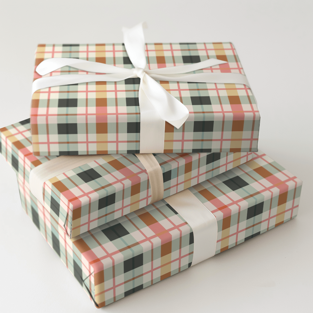 Scotty's Checkered Charm - Wrapping Paper - Aspen & Arlo