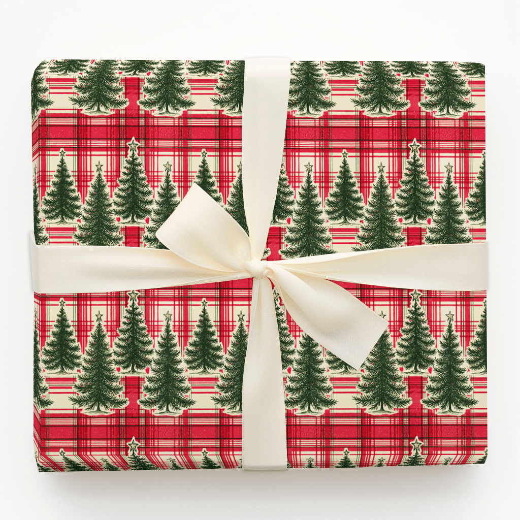 Tartan Tree Lot - Wrapping Paper - Aspen & Arlo