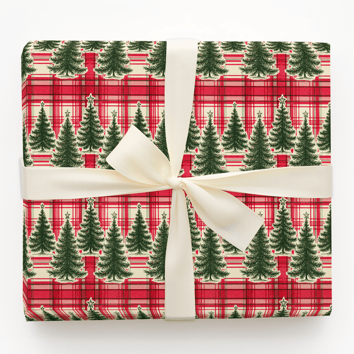 Tartan Tree Lot - Wrapping Paper - Aspen & Arlo