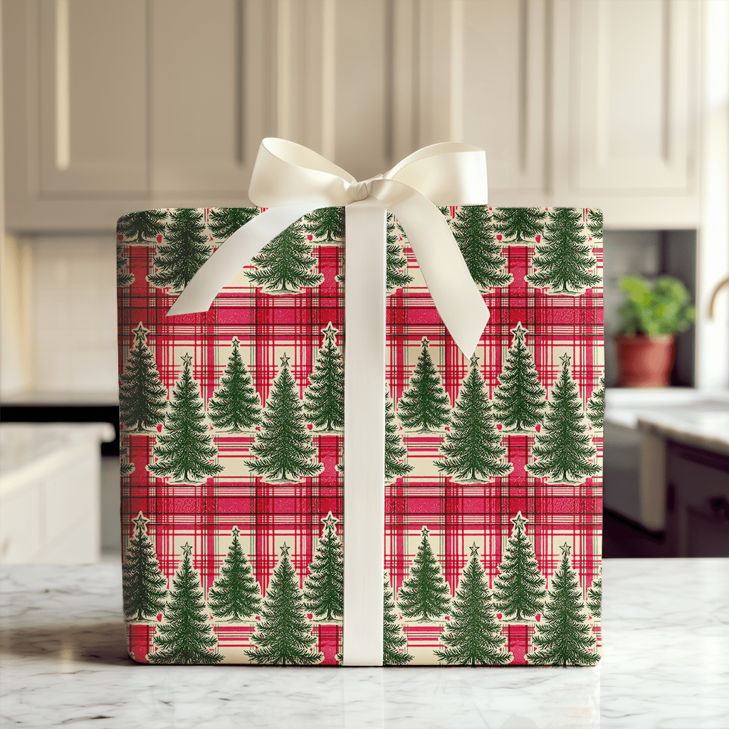 Tartan Tree Lot - Wrapping Paper - Aspen & Arlo