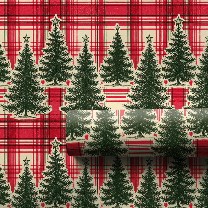 Tartan Tree Lot - Wrapping Paper - Aspen & Arlo