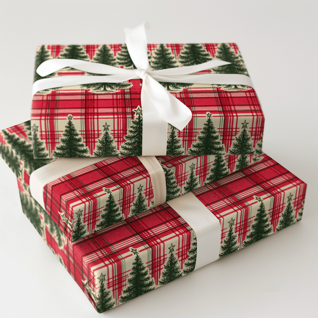 Tartan Tree Lot - Wrapping Paper - Aspen & Arlo