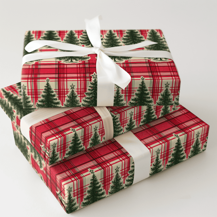 Tartan Tree Lot - Wrapping Paper - Aspen & Arlo