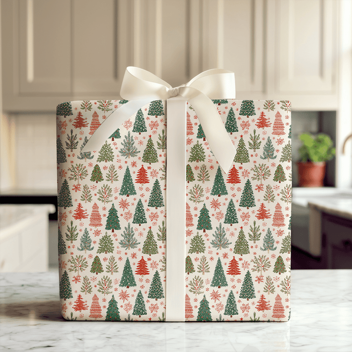 Red & Green Forest - Wrapping Paper - Aspen & Arlo