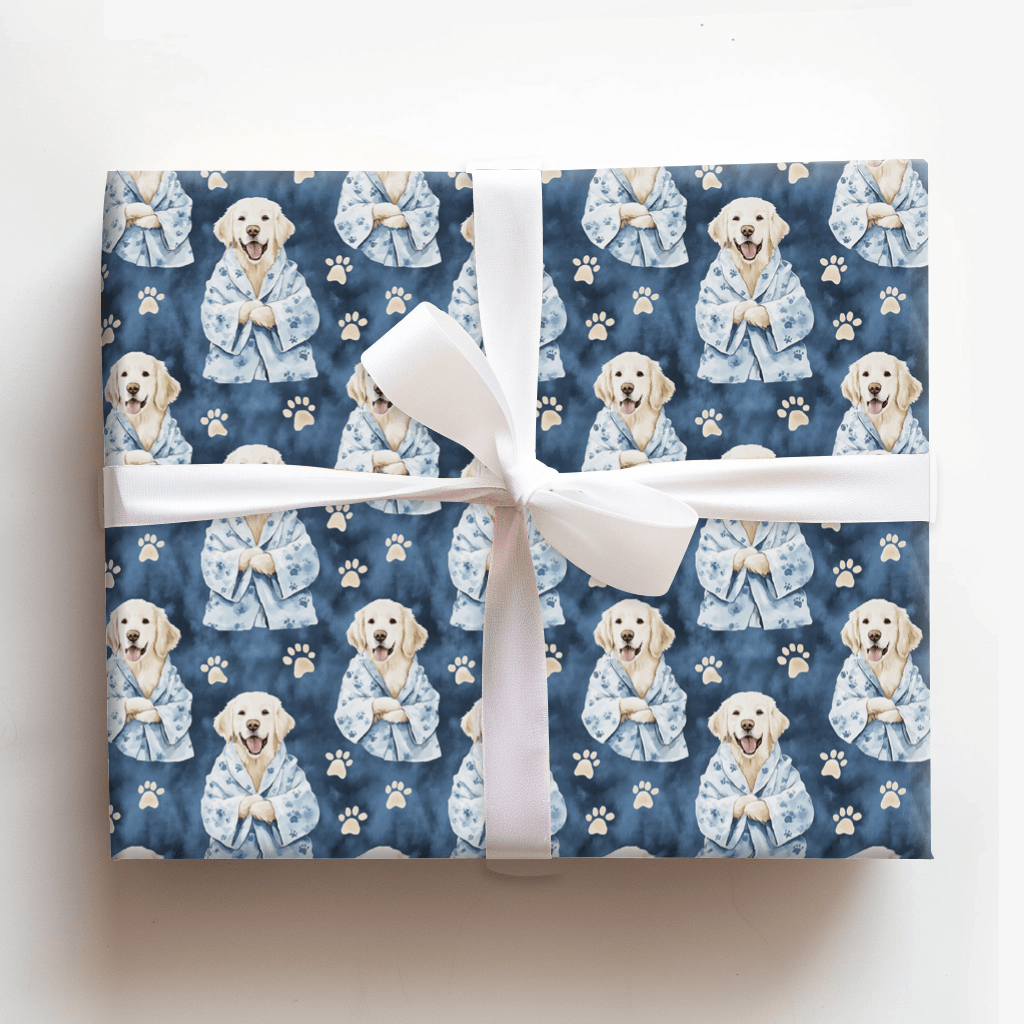 Spa Day with the White Goldens - Wrapping Paper - Aspen & Arlo