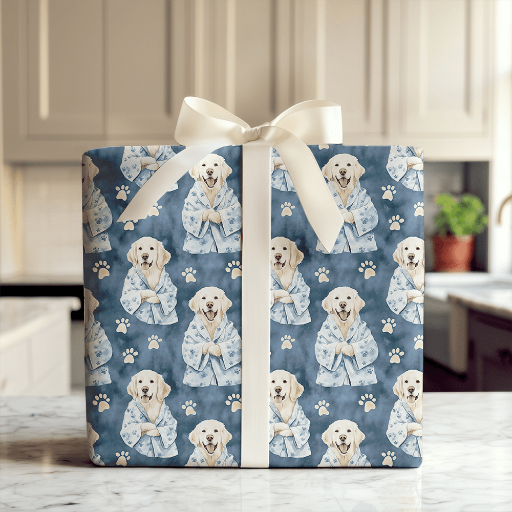 Spa Day with the White Goldens - Wrapping Paper - Aspen & Arlo