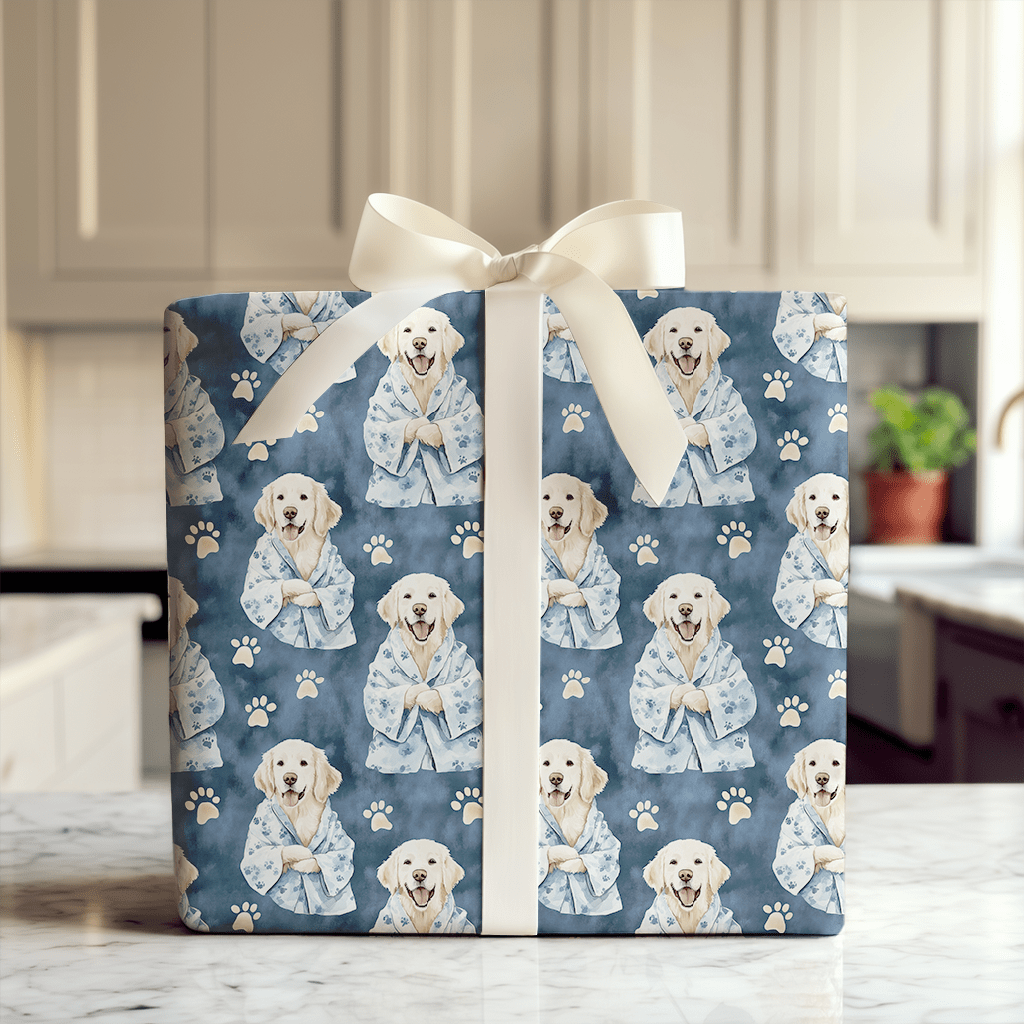 Spa Day with the White Goldens - Wrapping Paper - Aspen & Arlo