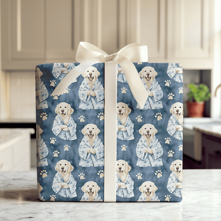 Spa Day with the White Goldens - Wrapping Paper - Aspen & Arlo