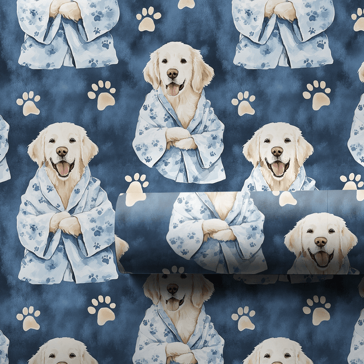 Spa Day with the White Goldens - Wrapping Paper - Aspen & Arlo