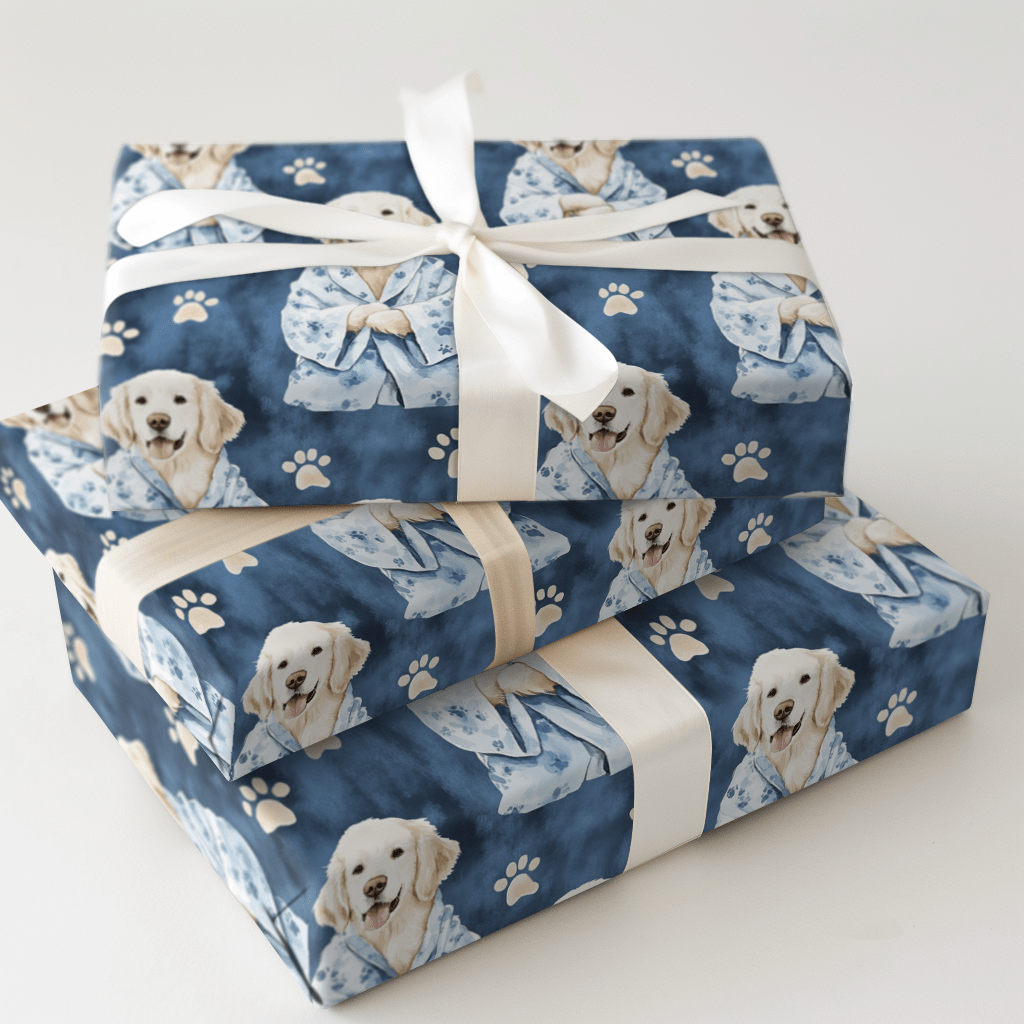 Spa Day with the White Goldens - Wrapping Paper - Aspen & Arlo