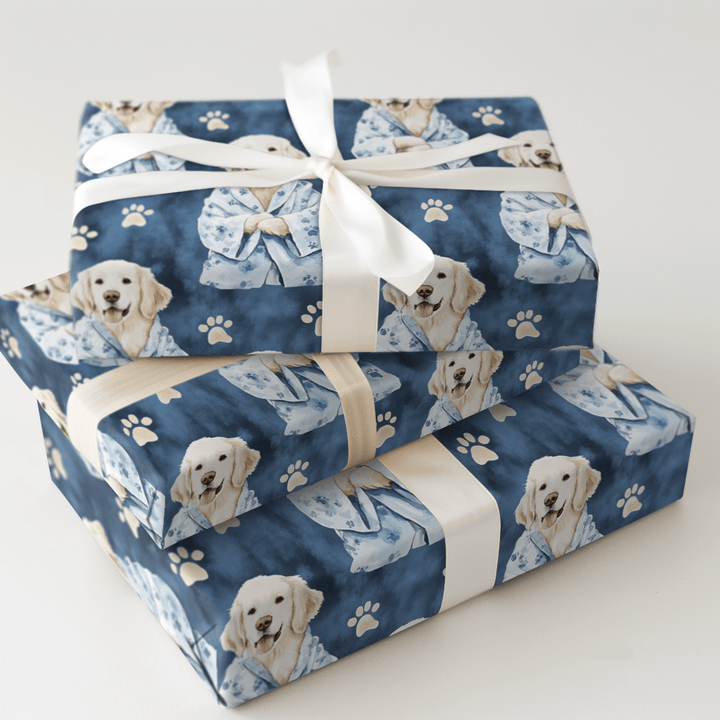 Spa Day with the White Goldens - Wrapping Paper - Aspen & Arlo