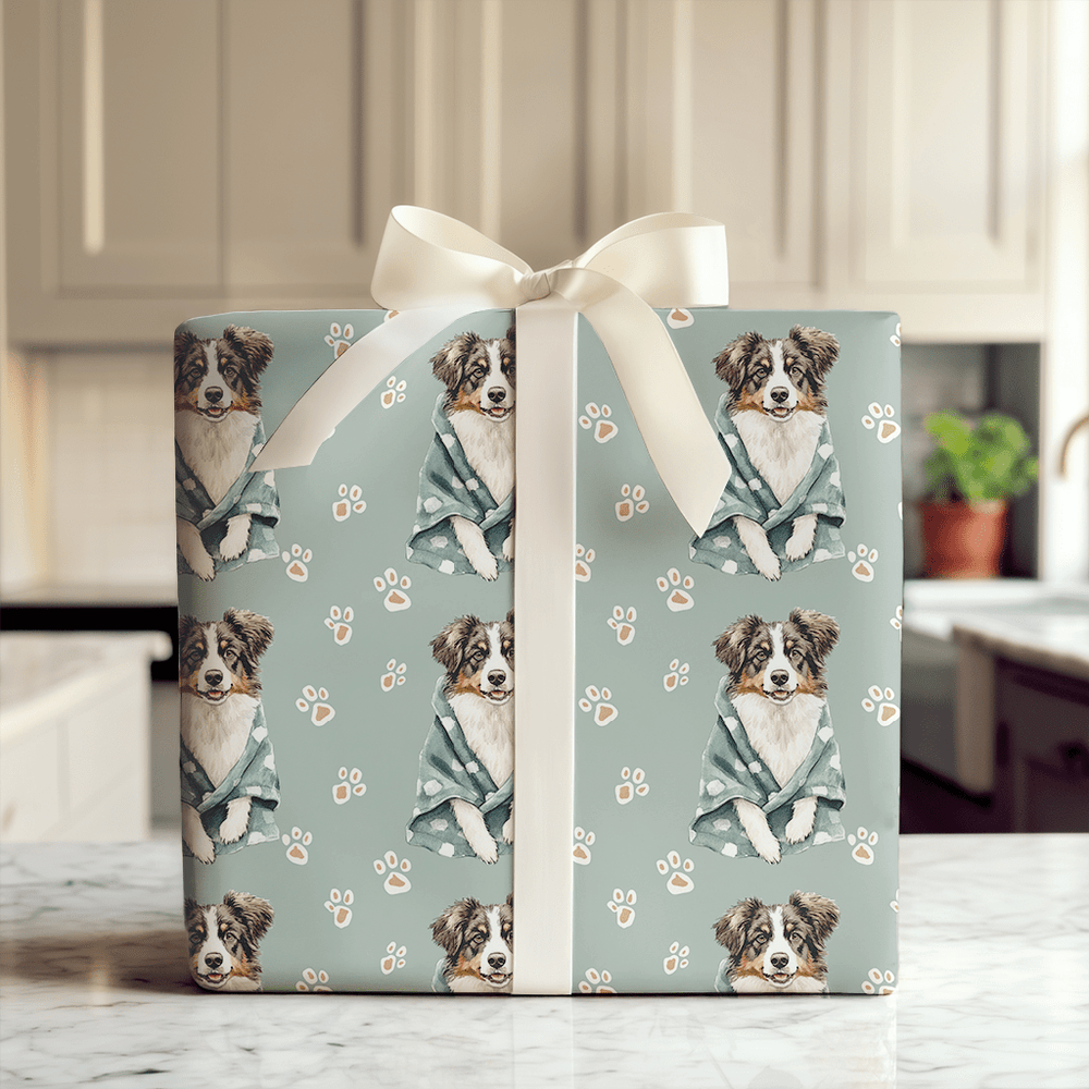 Spa Day with the Australian Shepherds - Wrapping Paper - Aspen & Arlo
