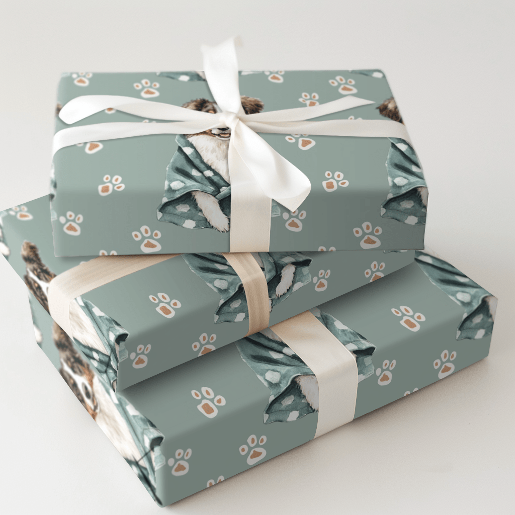 Spa Day with the Australian Shepherds - Wrapping Paper - Aspen & Arlo