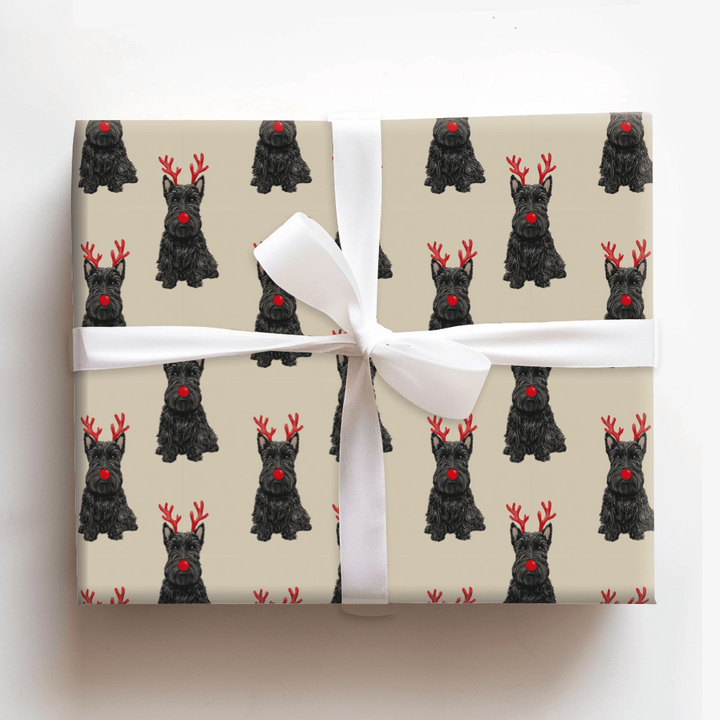 Rudolph the Scottish Terrier - Wrapping Paper - Aspen & Arlo