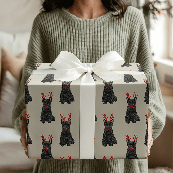 Rudolph the Scottish Terrier - Wrapping Paper - Aspen & Arlo