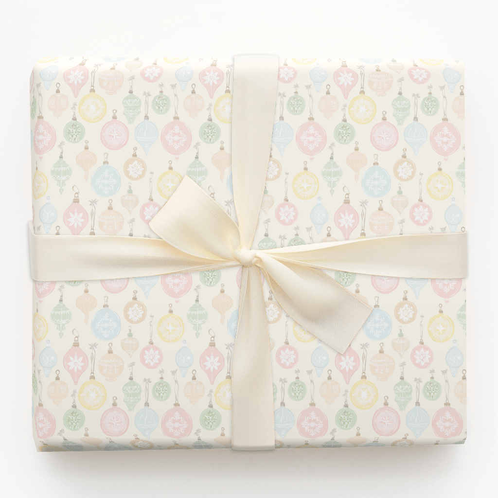 Vintage Pastel Ornaments - Wrapping Paper - Aspen & Arlo