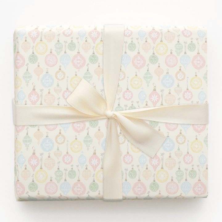 Vintage Pastel Ornaments - Wrapping Paper - Aspen & Arlo