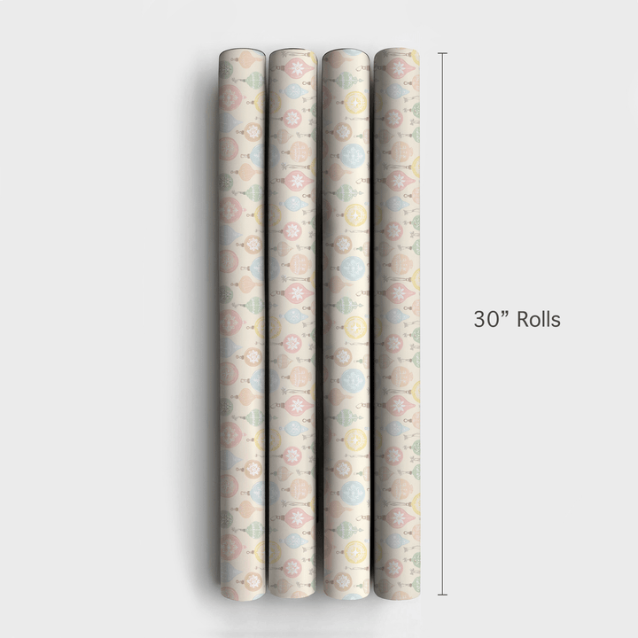 Vintage Pastel Ornaments - Wrapping Paper - Aspen & Arlo