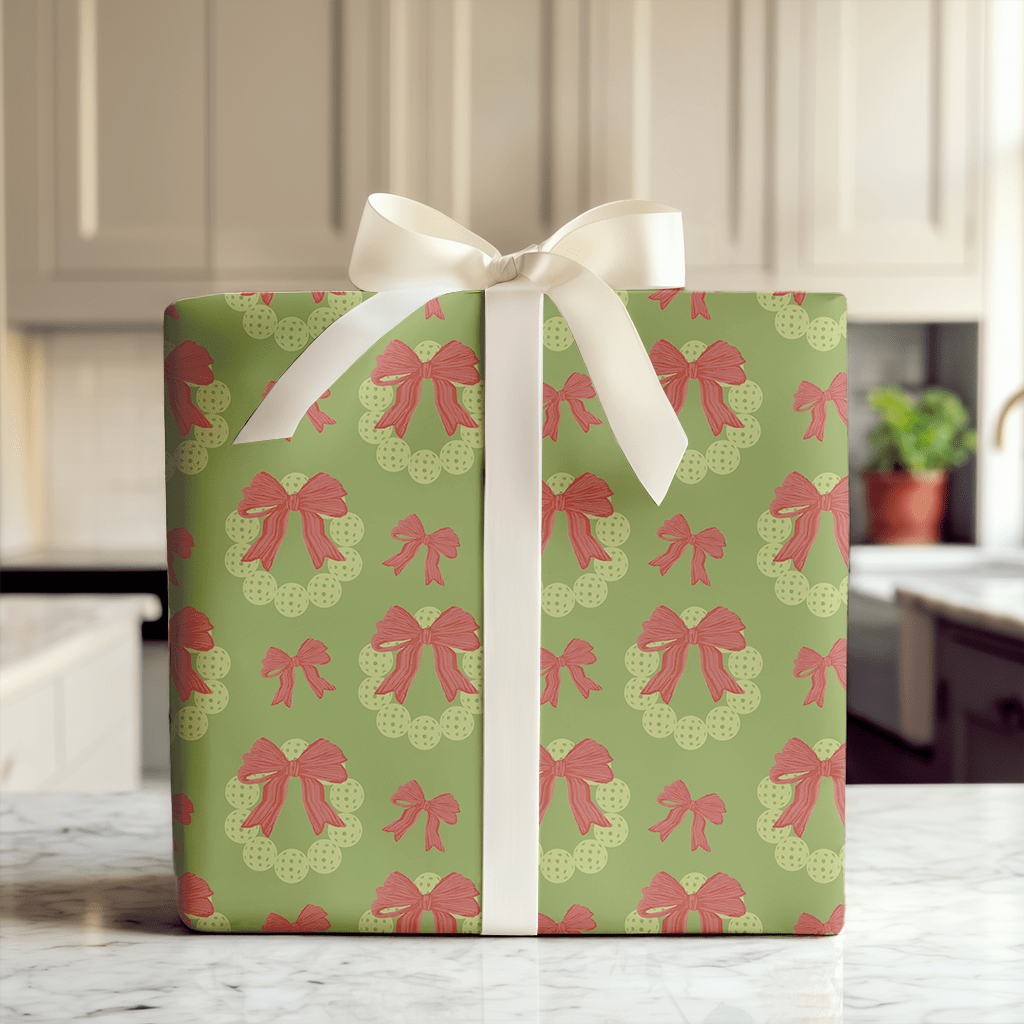 Pickleball Holly Ring - Wrapping Paper - Aspen & Arlo