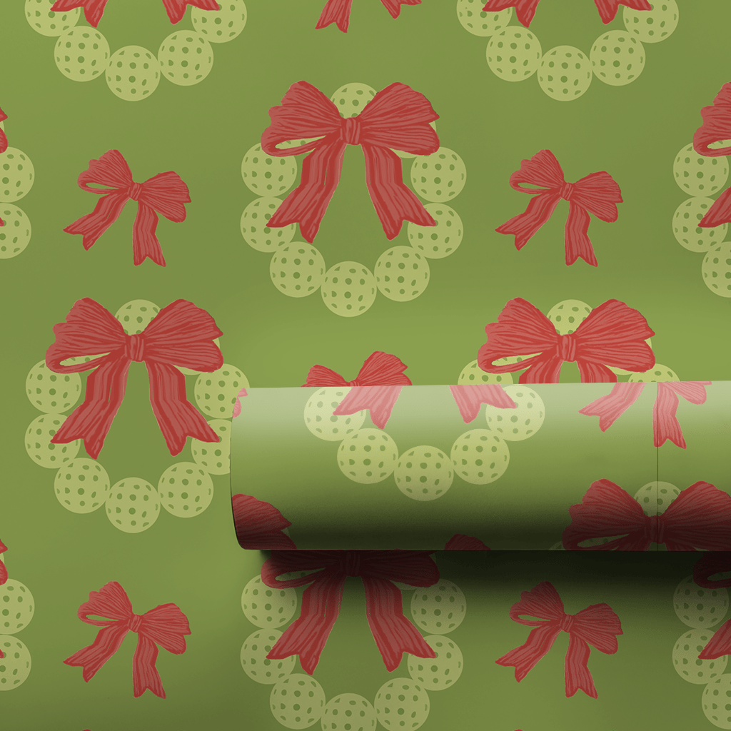 Pickleball Holly Ring - Wrapping Paper - Aspen & Arlo