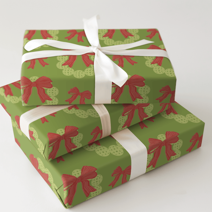 Pickleball Holly Ring - Wrapping Paper - Aspen & Arlo