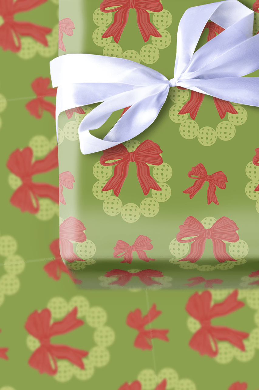 Pickleball Holly Ring - Wrapping Paper - Aspen & Arlo