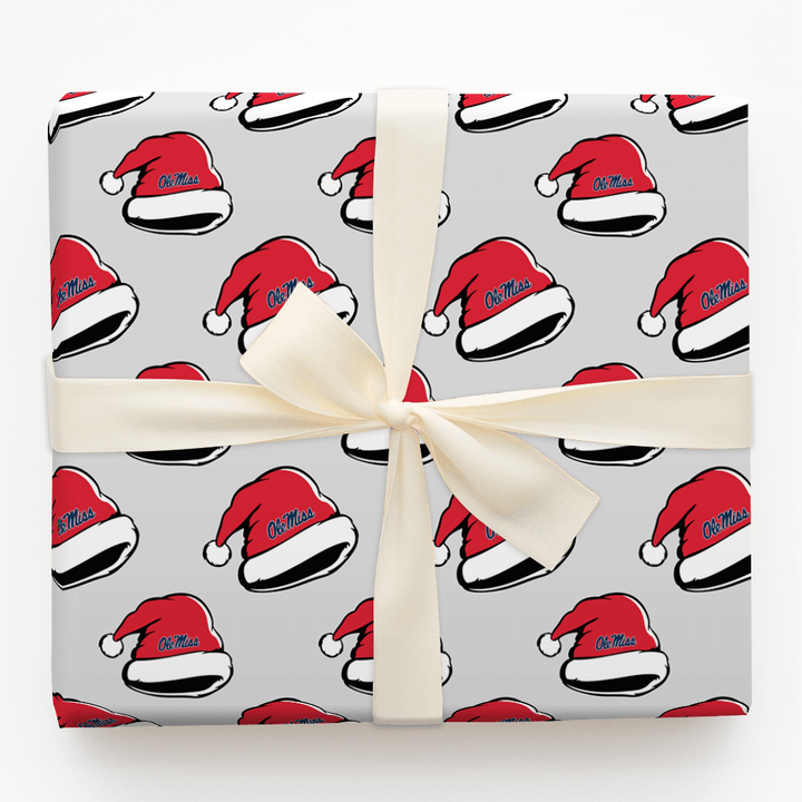 Ole Miss Santa Cap - Wrapping Paper - Aspen & Arlo
