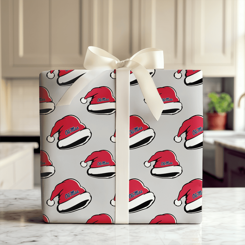 Ole Miss Santa Cap - Wrapping Paper - Aspen & Arlo