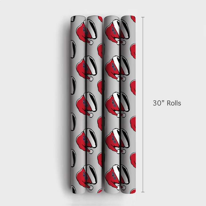 Ole Miss Santa Cap - Wrapping Paper - Aspen & Arlo
