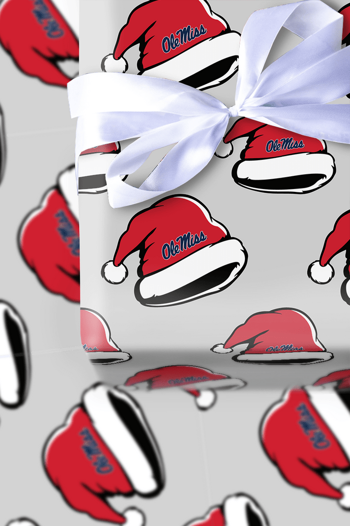 Ole Miss Santa Cap - Wrapping Paper - Aspen & Arlo