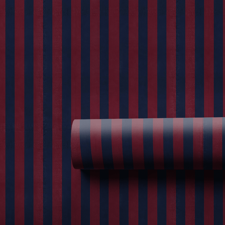 Cranberry Rugby Stripe - Wrapping Paper - Aspen & Arlo