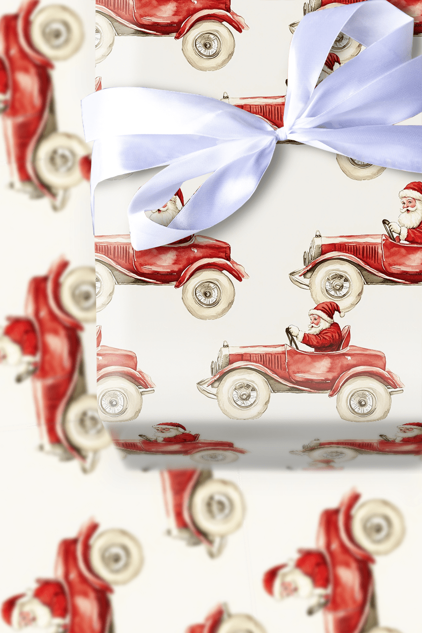 Sleigh Car - Wrapping Paper - Aspen & Arlo