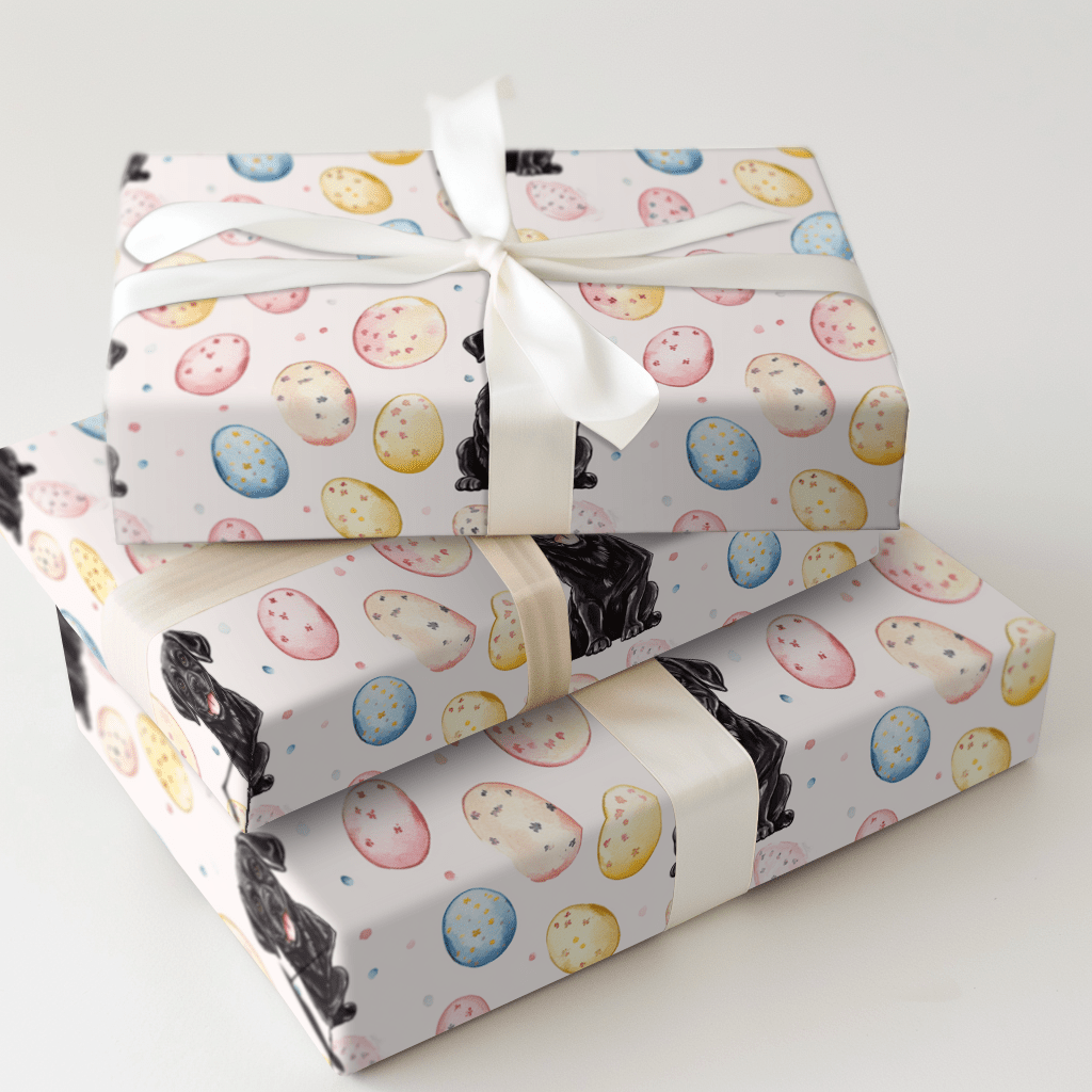 Easter Eggs with the Black Lab - Wrapping Paper - Aspen & Arlo