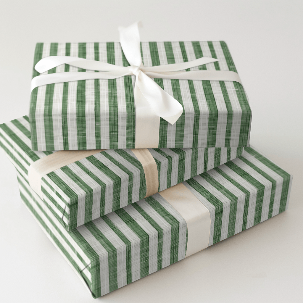 Sage Stripes - Wrapping Paper - Aspen & Arlo