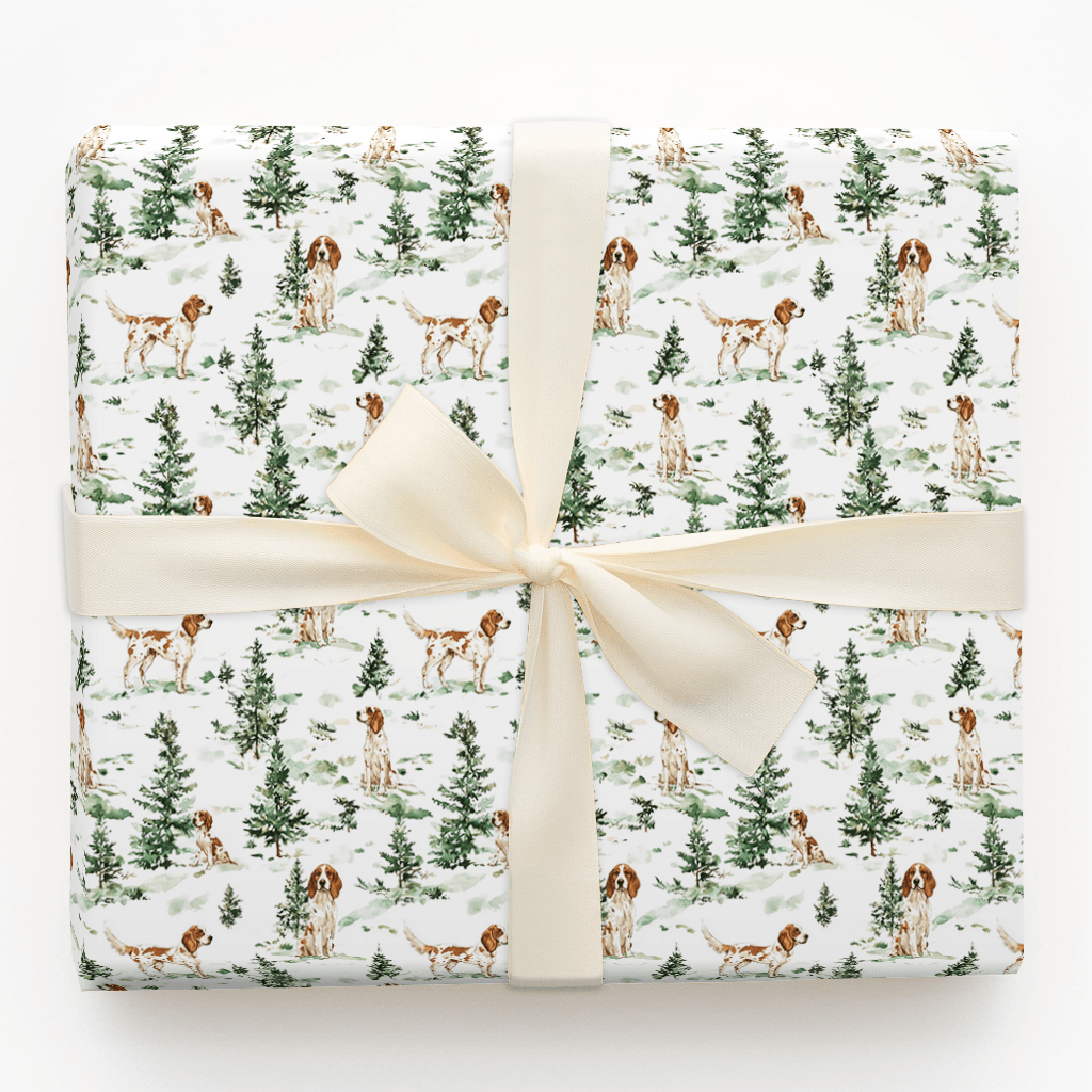 Snow Day for English Setters - Wrapping Paper - Aspen & Arlo